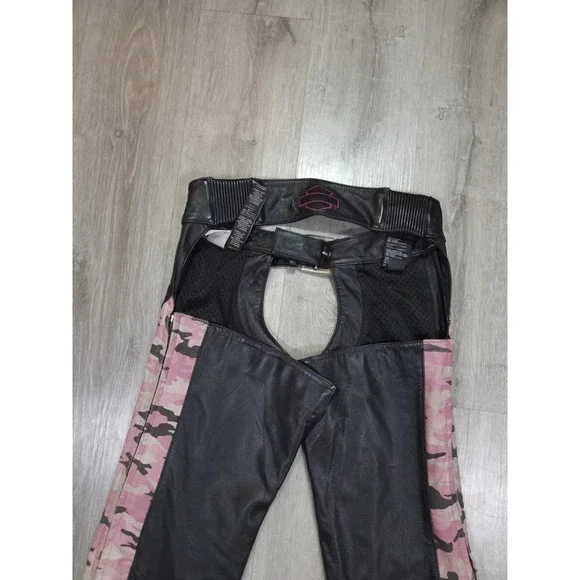 Harley Davidson Leather Chaps Womens Small Camo Riding Gear - Picture 9 of 14